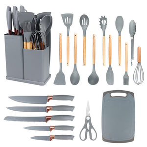 Foreign trade silicone kitchenware 19-piece set non-stick