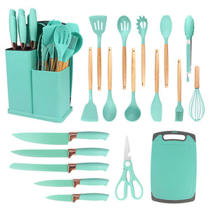 Foreign trade silicone kitchenware 19-piece set non-stick