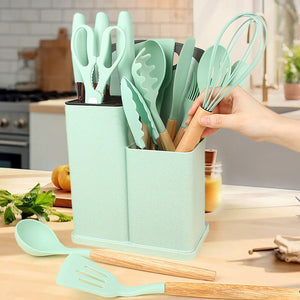 Foreign trade silicone kitchenware 19-piece set non-stick