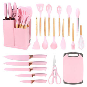 Foreign trade silicone kitchenware 19-piece set non-stick