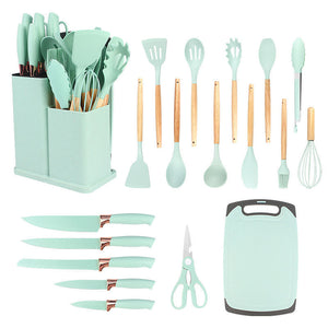 Foreign trade silicone kitchenware 19-piece set non-stick